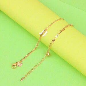 "Rose Gold Plated Anklet with Charms and Dual Textured Chain Design, XPAL1183